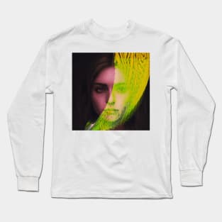 Tense - Glitch Art Portrait Long Sleeve T-Shirt